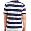 Club Room Performance Stretch Striped Polo Shirt Navy Blue/White