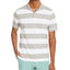 Club Room Performance Stretch Striped Polo Shirt Soft Grey/White