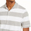 Club Room Performance Stretch Striped Polo Shirt Soft Grey/White