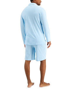 Club Room Piped Pajama Shirt Light Blue thumbnail 3