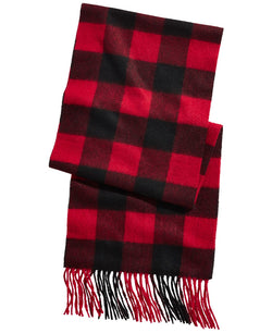 Club Room Plaid Cashmere Scarf Buffalo Red thumbnail 1