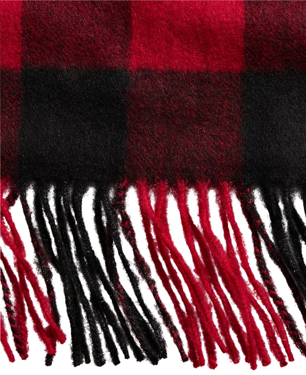 Club Room Plaid Cashmere Scarf Buffalo Red