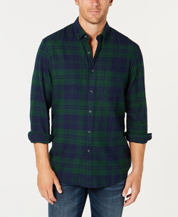 Club Room Plaid Flannel Shirt Black Forest thumbnail 1