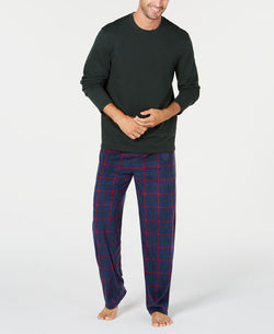 Club Room Plaid Fleece Pajama Set Navy/red/green thumbnail 1