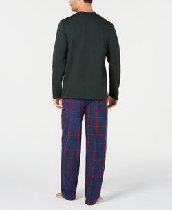 Club Room Plaid Fleece Pajama Set Navy/red/green thumbnail 2