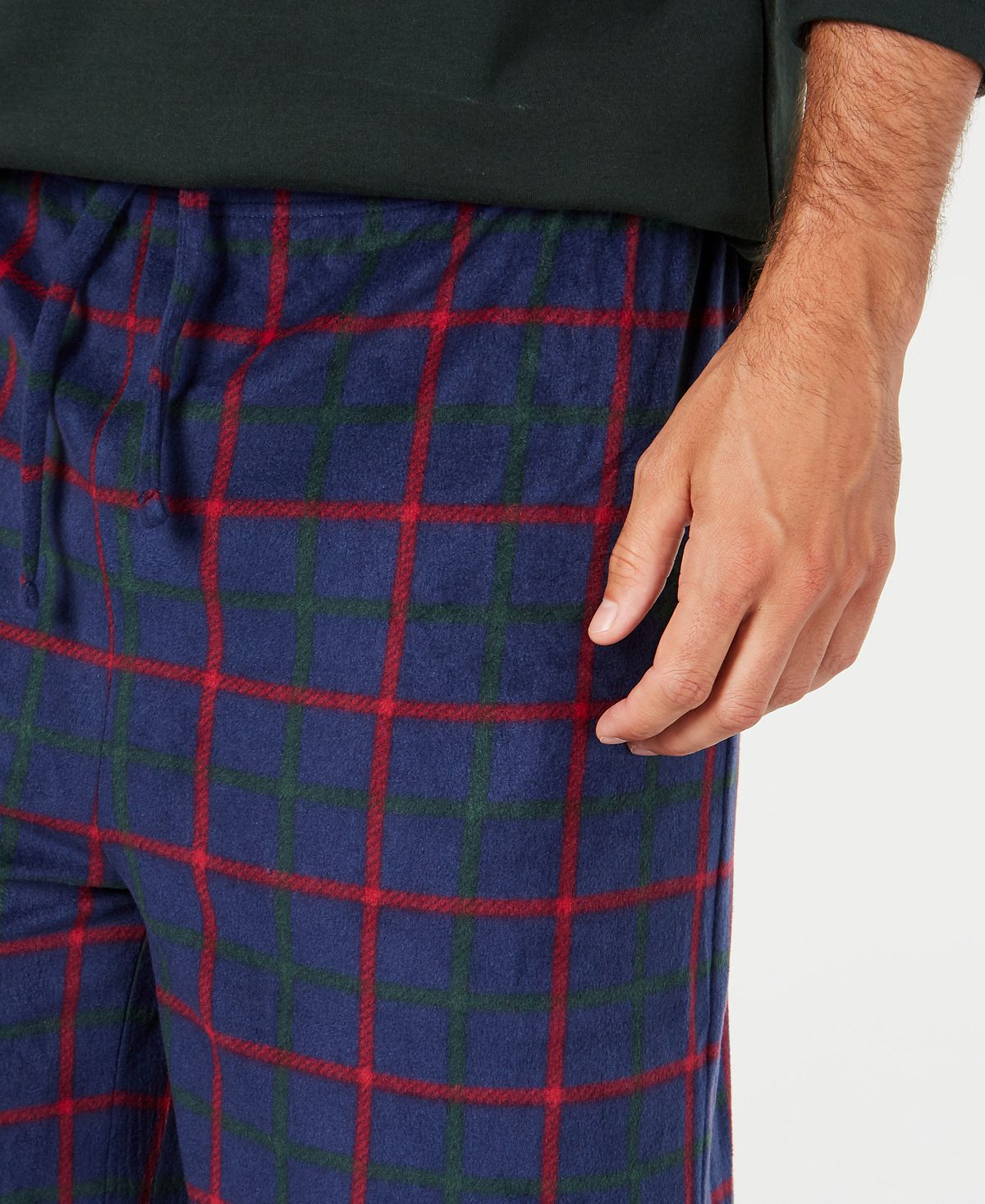 Club Room Plaid Fleece Pajama Set Navy/red/green