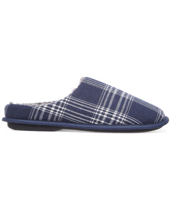 Club Room Plaid Fleece-lined Slippers Navy thumbnail 2