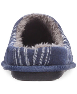 Club Room Plaid Fleece-lined Slippers Navy thumbnail 3