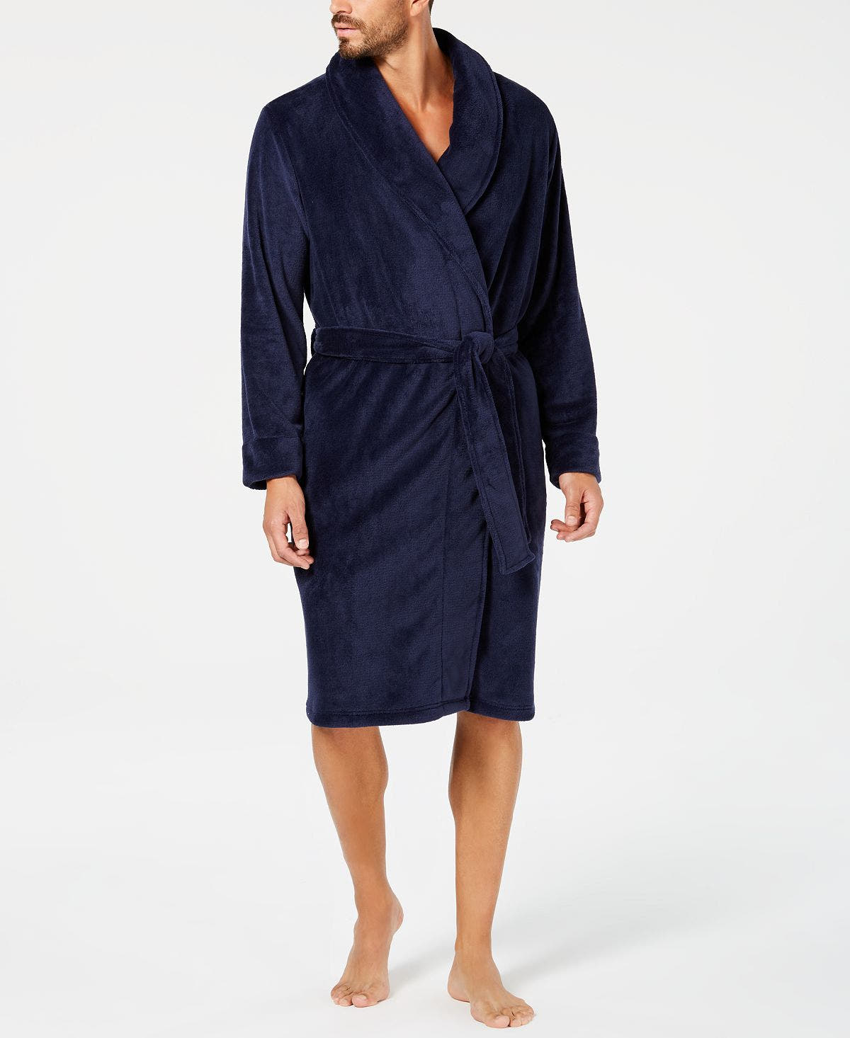 Club Room Plush Robe Navy