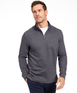 Club Room Quarter-zip French Rib Pullover Dark Lead Heather thumbnail 1