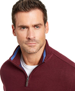 Club Room Quarter-zip French Rib Pullover Sweater Red Plum thumbnail 2