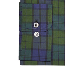 Club Room Regular Fit Cotton Plaid Dress Shirt Navy Green thumbnail 3