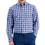 Club Room Regular Fit Plaid Cotton Dress Shirt Navy Pink