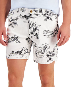 Club Room Regular-fit 7" Tropical-print Shorts White thumbnail 1