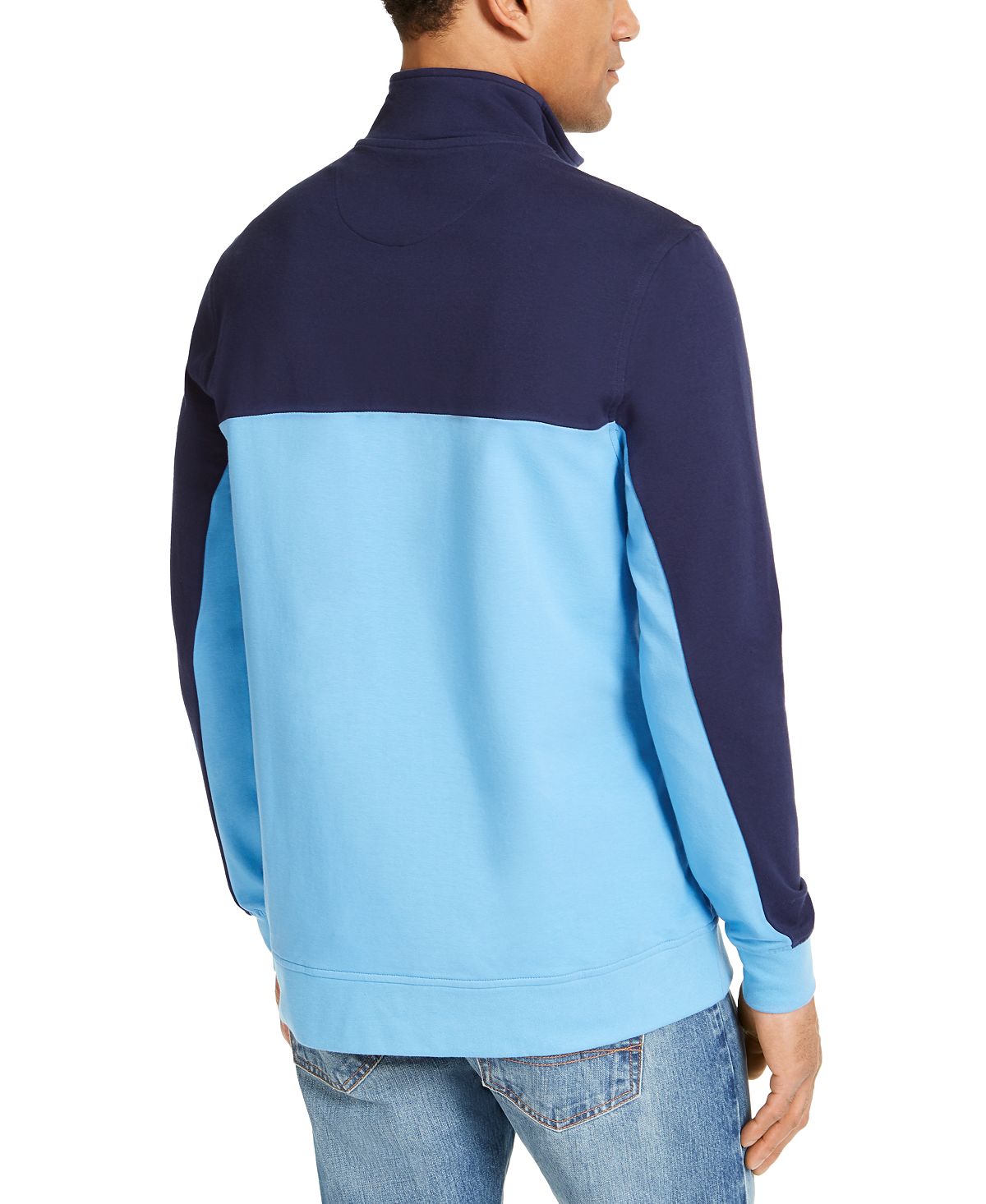Club Room Regular-fit Colorblocked 1/4-zip Sweatshirt Ls Two Tone 1/4 Zip