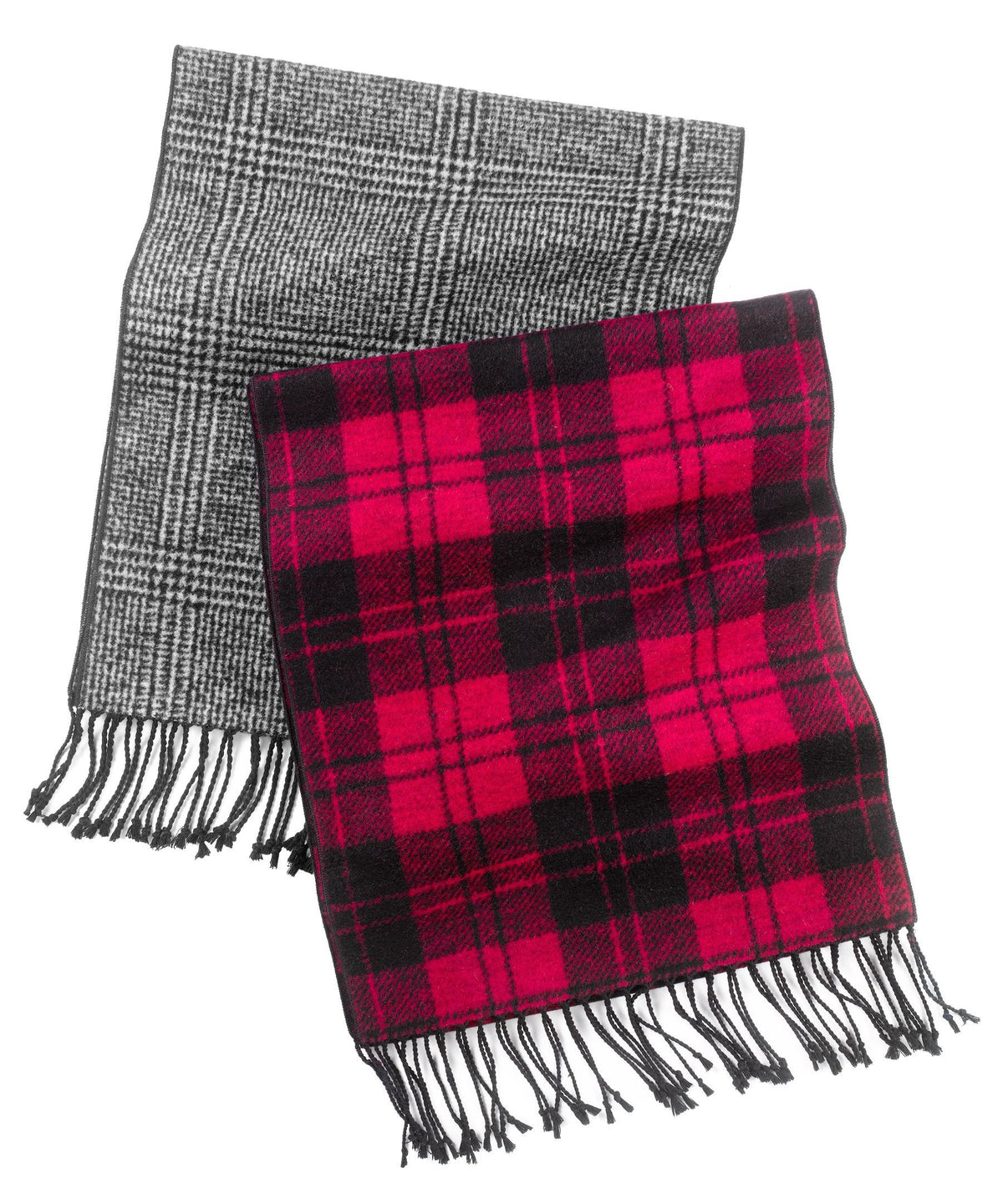 Club Room Scarf, Patterned Silk Red Buffalo Plaid