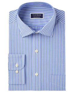 Club Room Slim-fit Performance Wrinkle-resistant Striped Dress Shirt  Blue thumbnail 1