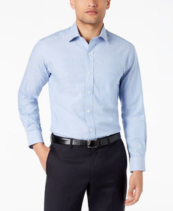 Club Room Slim-fit Pinpoint Solid Dress Shirt Light Blue thumbnail 1