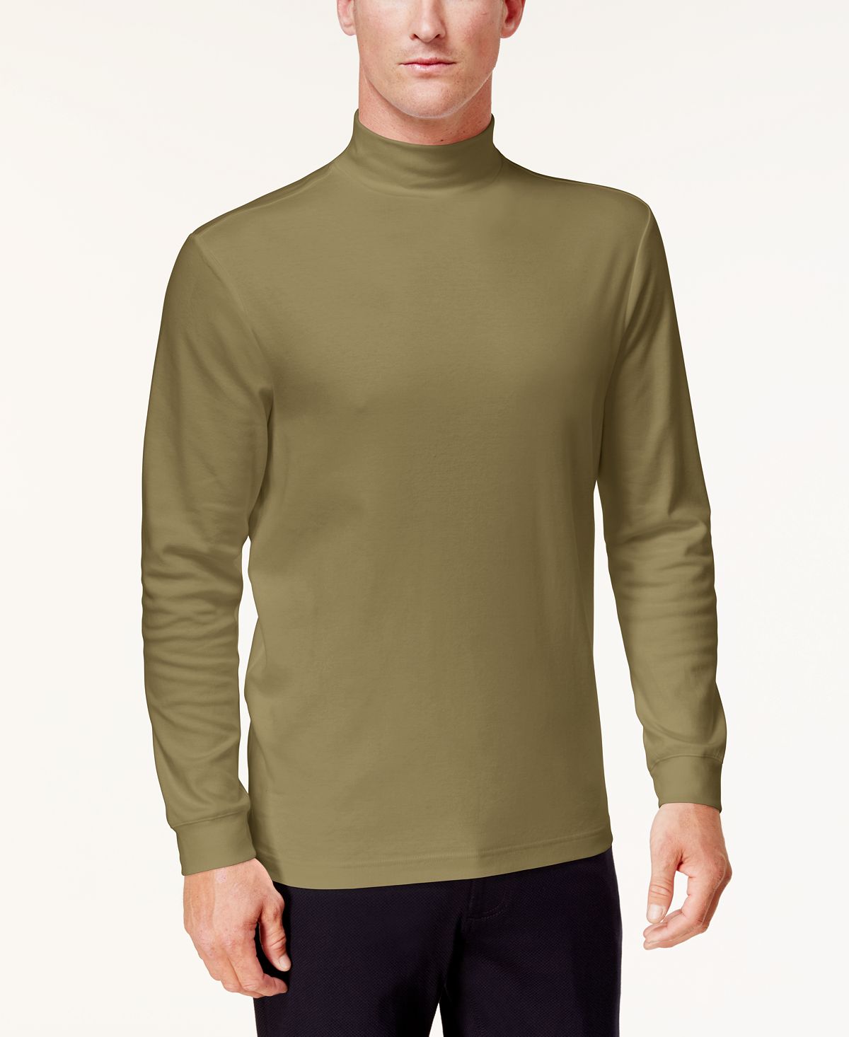 Club Room Solid Mock Neck Shirt New Olive