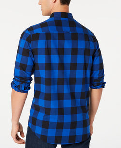 Club Room Stretch Brushed Cotton Plaid Flannel Shirt Lazulite Combo thumbnail 2