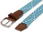 Club Room Stretch Comfort Braided Belt With Faux-leather Trim Green/white