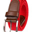 Club Room Stretch Comfort Braided Belt With Faux-leather Trim Red