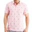 Club Room Stretch Tropical Print Polo Shirt Dusty Pink