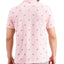Club Room Stretch Tropical Print Polo Shirt Dusty Pink