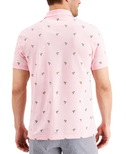 Club Room Stretch Tropical Print Polo Shirt Dusty Pink thumbnail 2