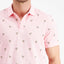 Club Room Stretch Tropical Print Polo Shirt Dusty Pink