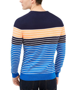 Club Room Striped Crewneck Sweater Cosmic Crunch Navy thumbnail 2