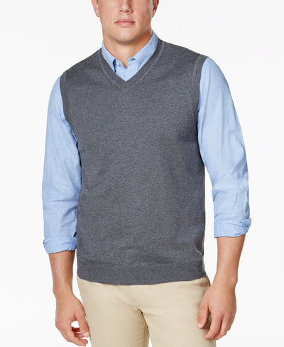 Club Room Sweater Vest Charcoal Heather