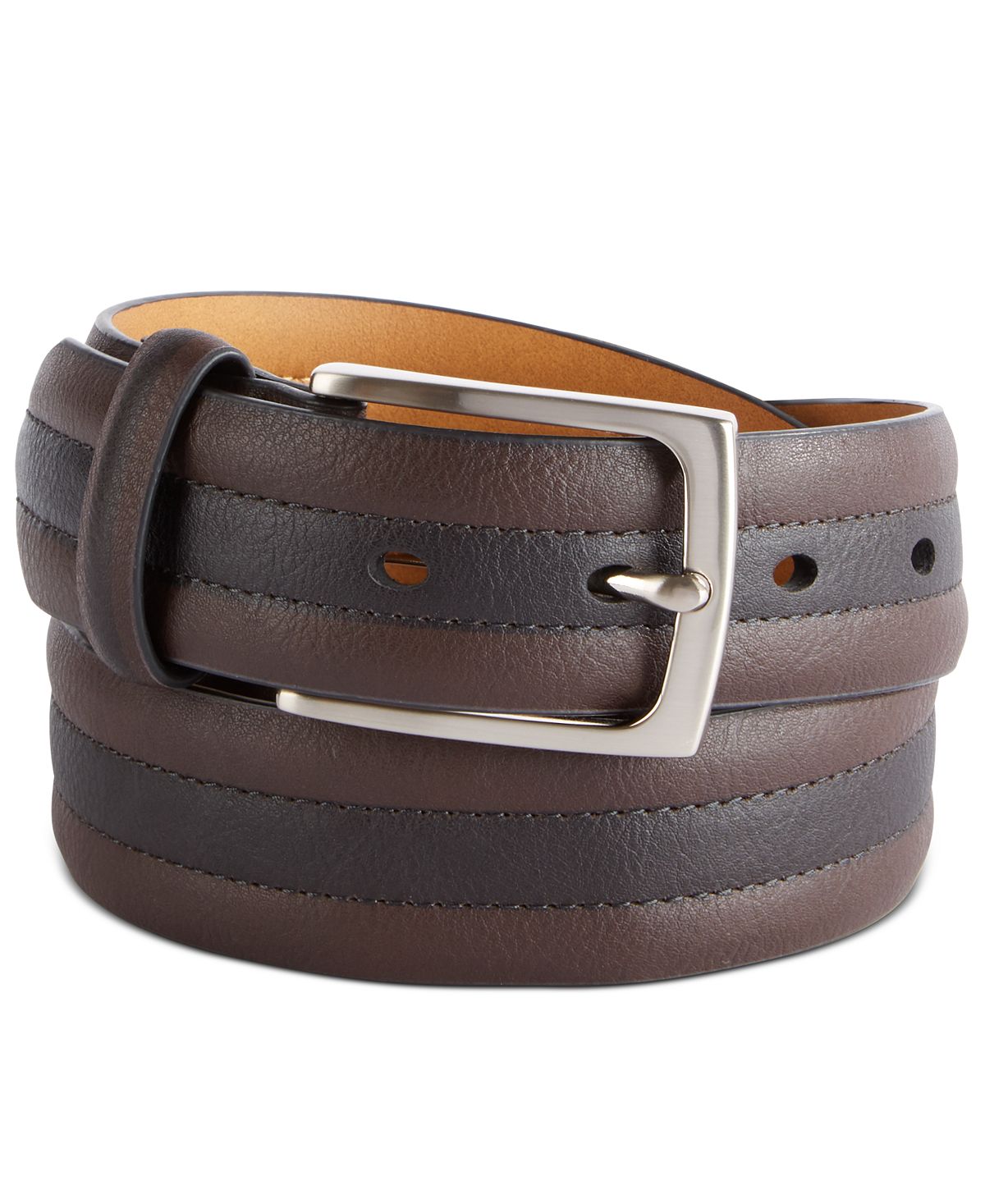 Club Room Two-tone Belt Cognac