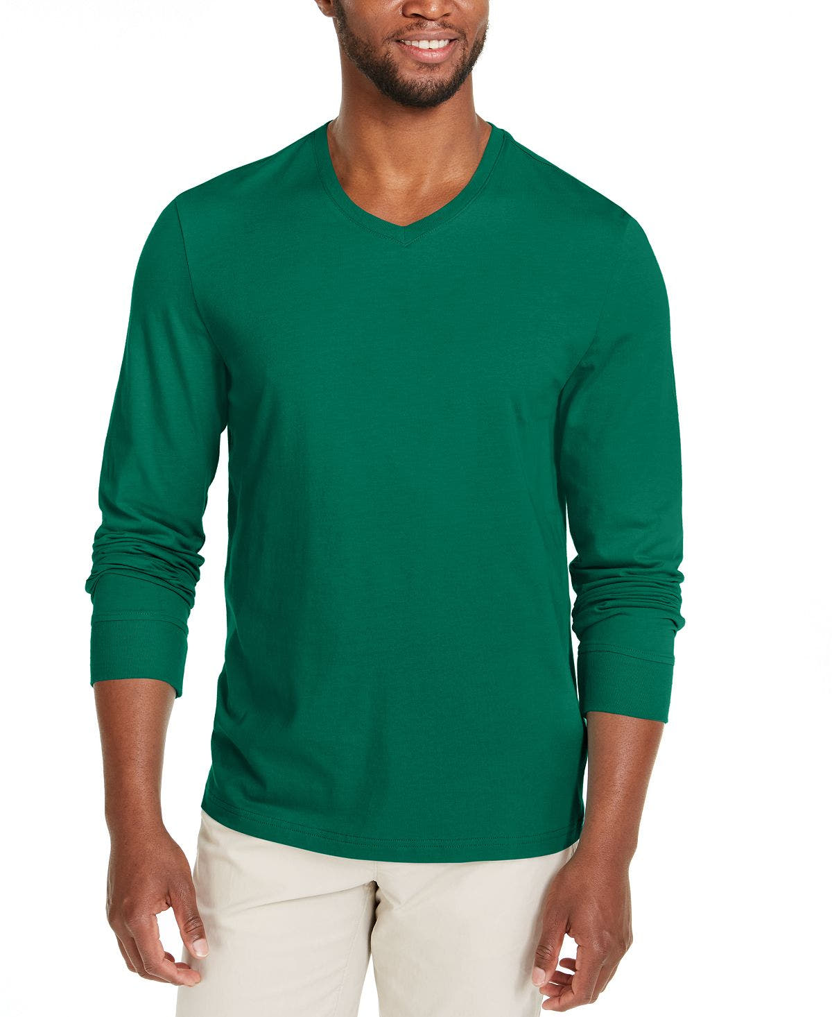 Club Room V-neck Long Sleeve T-shirt Marine Green