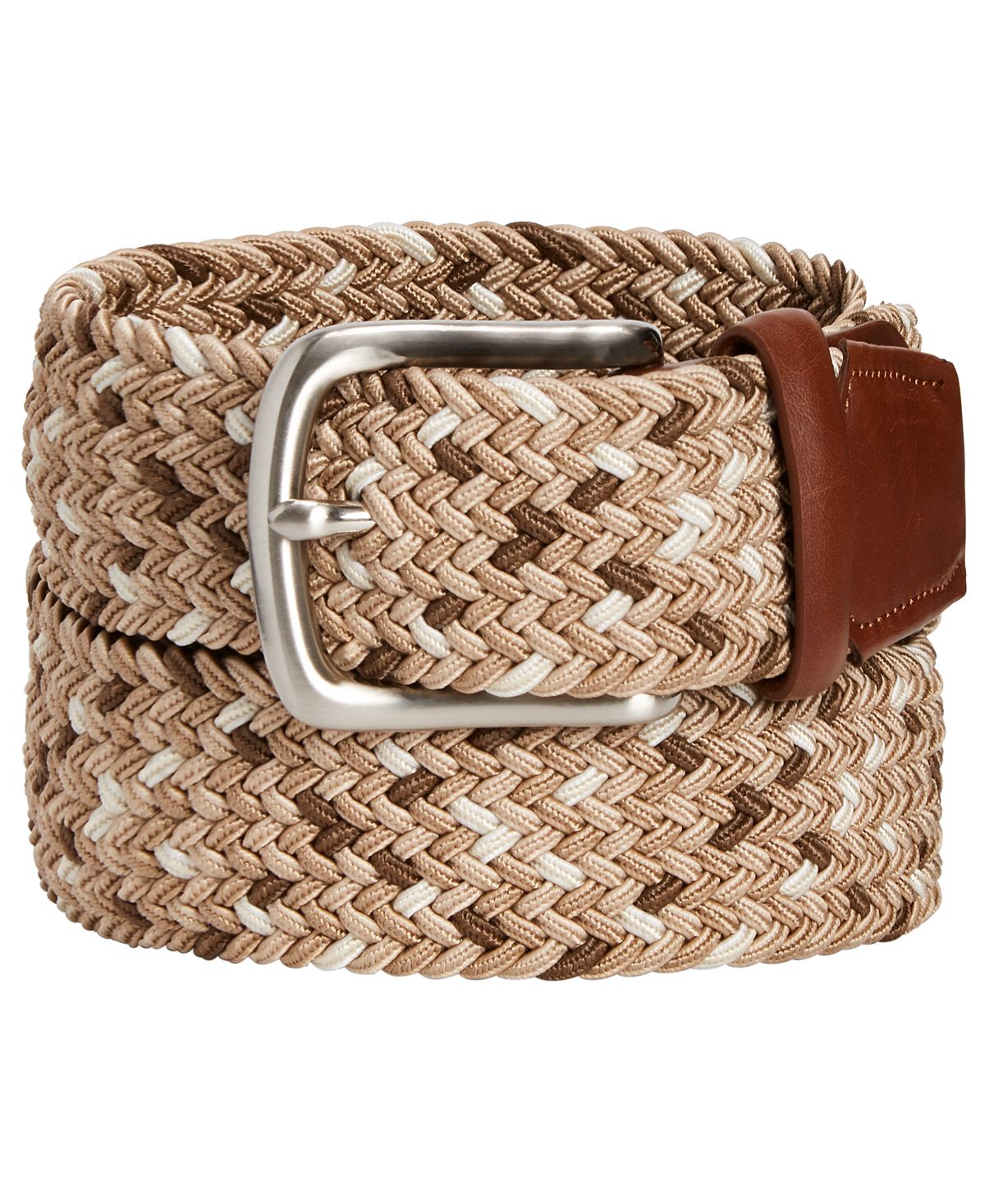 Club Room Woven Stretch Belt Khaki