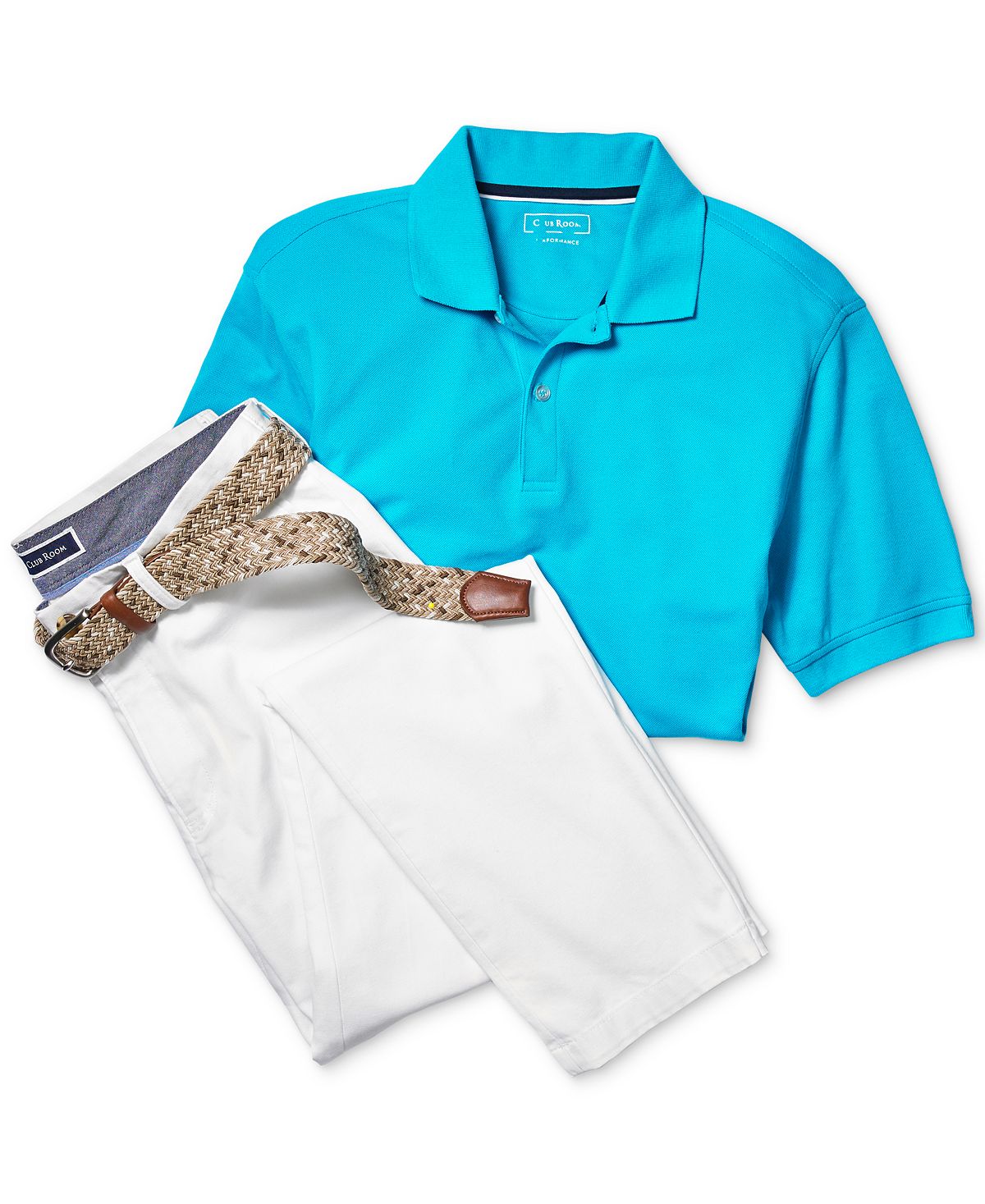 Club Room Woven Stretch Belt Khaki