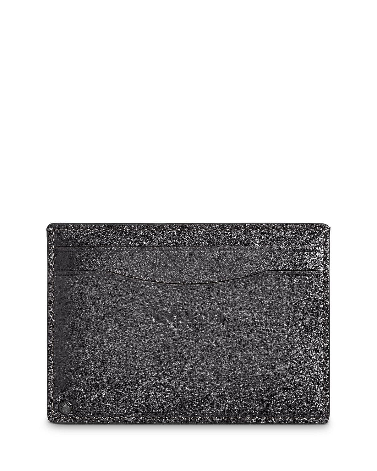 Coach Leather Swivel Card Case Gray/Silver