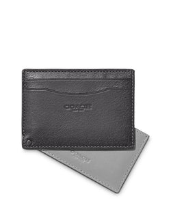 Coach Leather Swivel Card Case Gray/Silver thumbnail 2
