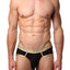 Cocksox Black/Gold-Shimmer Contour-Pouch Sports Brief