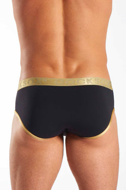 Cocksox Black/Gold-Shimmer Contour-Pouch Sports Brief thumbnail 3