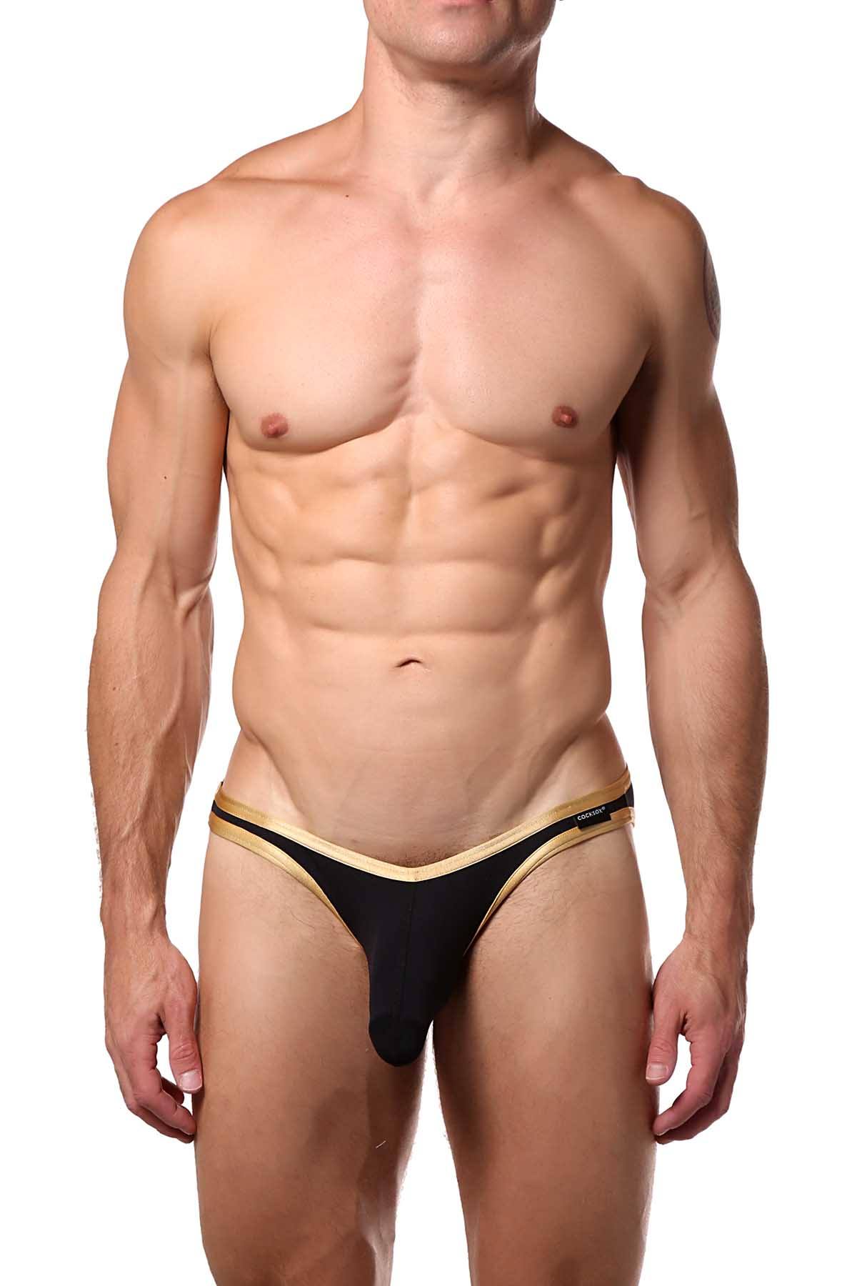 Cocksox Black/Gold-Shimmer Enhancing Pouch Brief