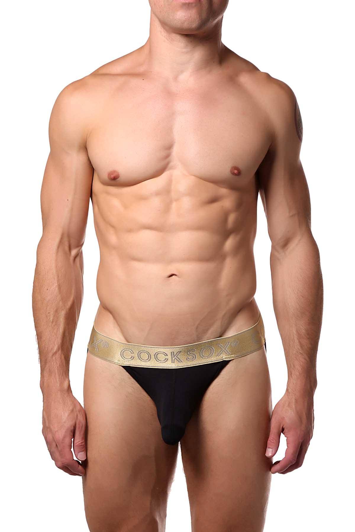 Cocksox Black/Gold Shimmer Enhancing Pouch Jockstrap