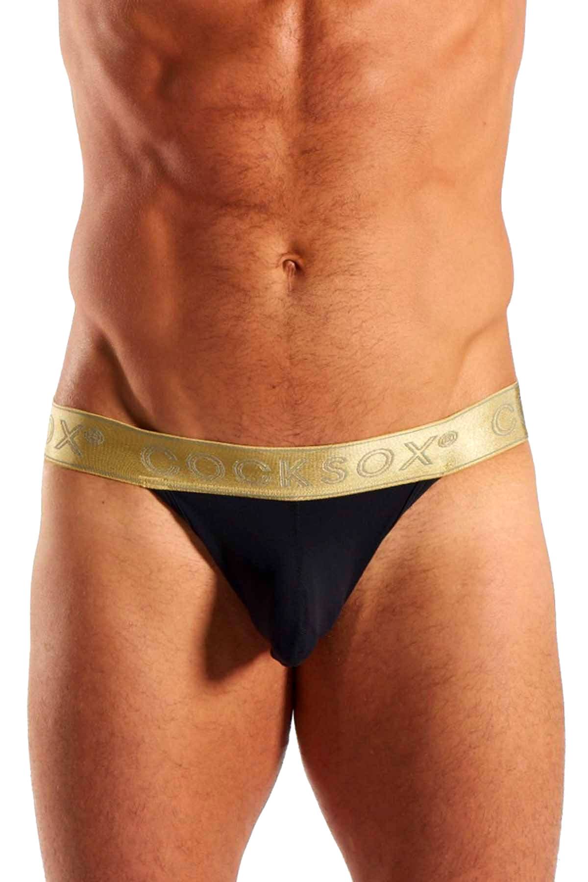 Cocksox Black/Gold Shimmer Enhancing Pouch Jockstrap