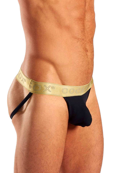 Cocksox Black/Gold Shimmer Enhancing Pouch Jockstrap