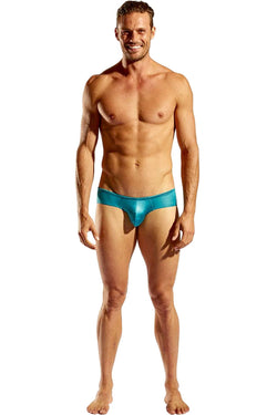 Cocksox Fiesta-Teal Gala Wet-Look Boy-Leg Swim Brief thumbnail 3