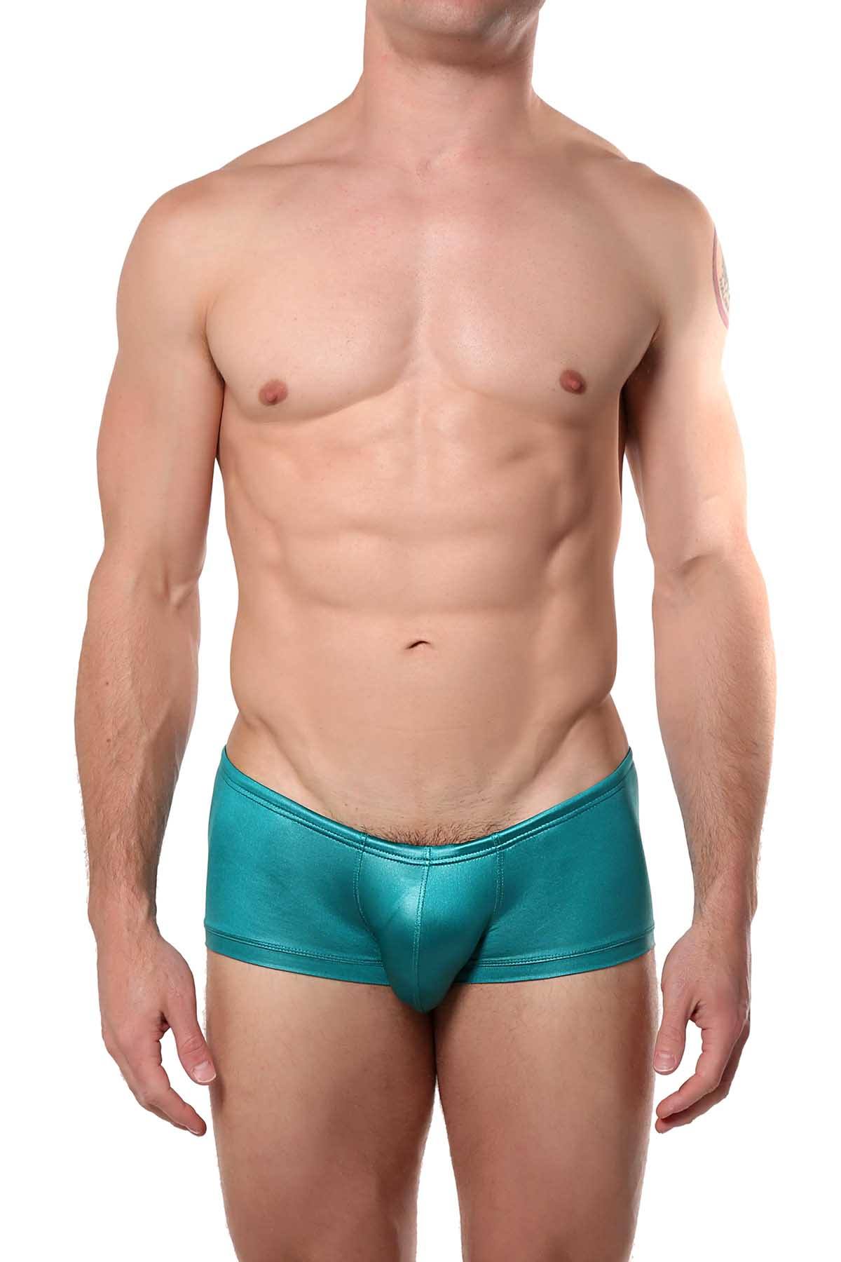 Cocksox Fiesta-Teal Gala Wet-Look Swim Trunk