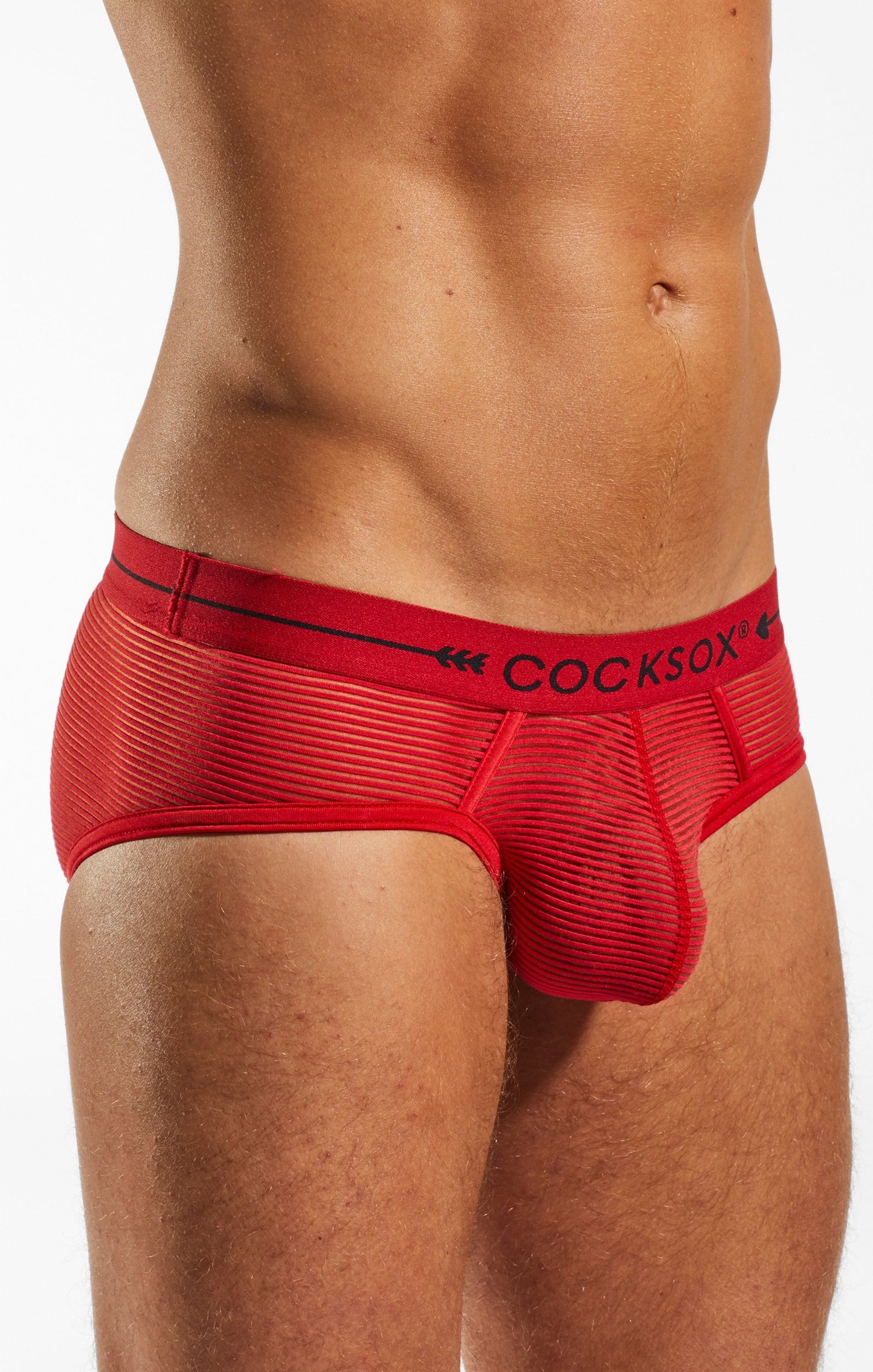 Cocksox Red CX76SH Sheer Sports Brief