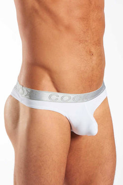 Cocksox White/Silver-Shimmer Snug-Pouch Sports Thong thumbnail 1
