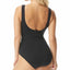 Coco Reef Contours Solitare V-neck Underwire Tummy-control One-piece Swimsuit Black