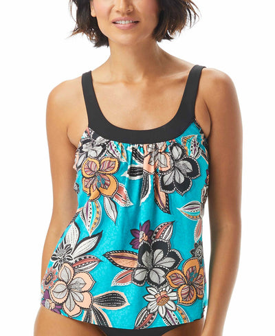 Coco Reef Ultra Fit Printed Underwire Tankini Top Safari Tropical